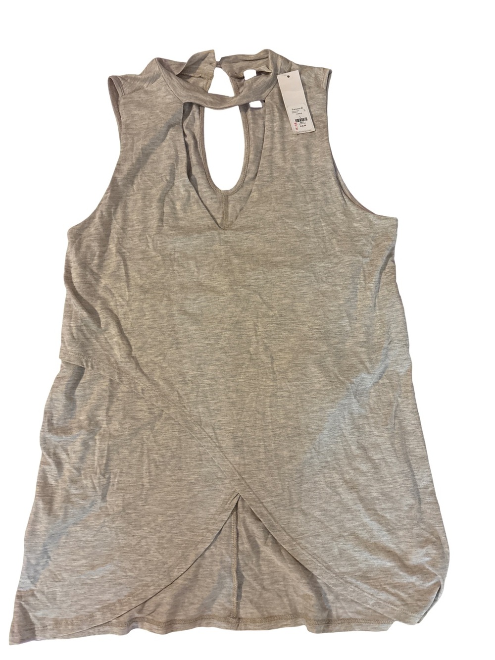 Alya Light Heather Gray Twist-Back Tank